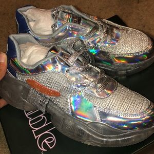 100% unworn brand new holographic sneakers